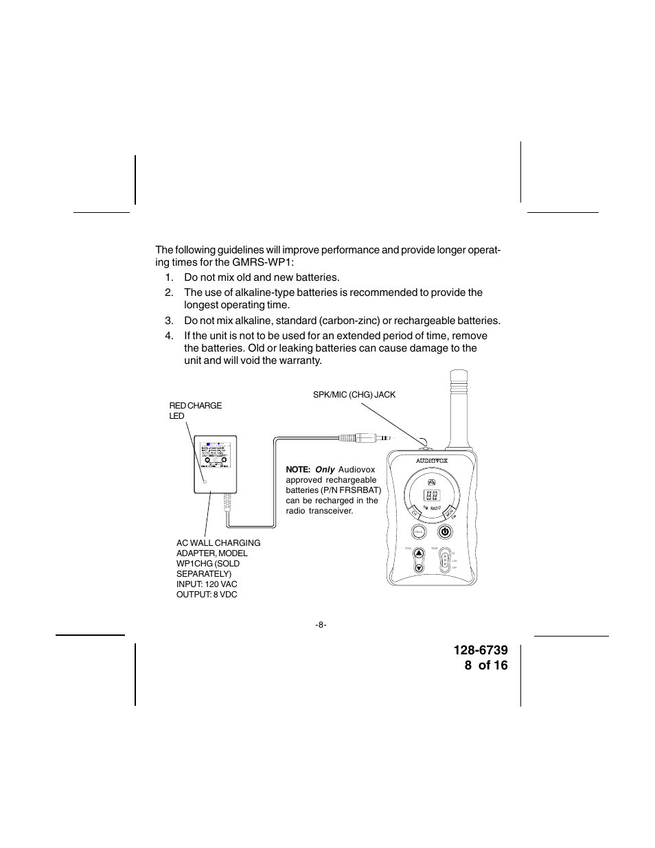 Audiovox GMRSWP1 User Manual | Page 8 / 16