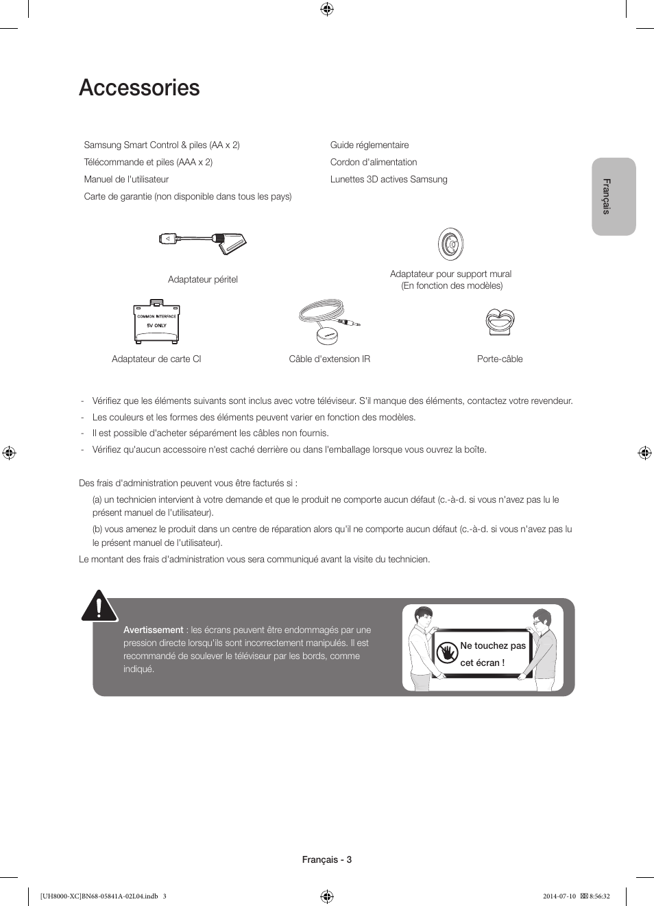 Accessories | Samsung UE48H8000SL User Manual | Page 25 / 89