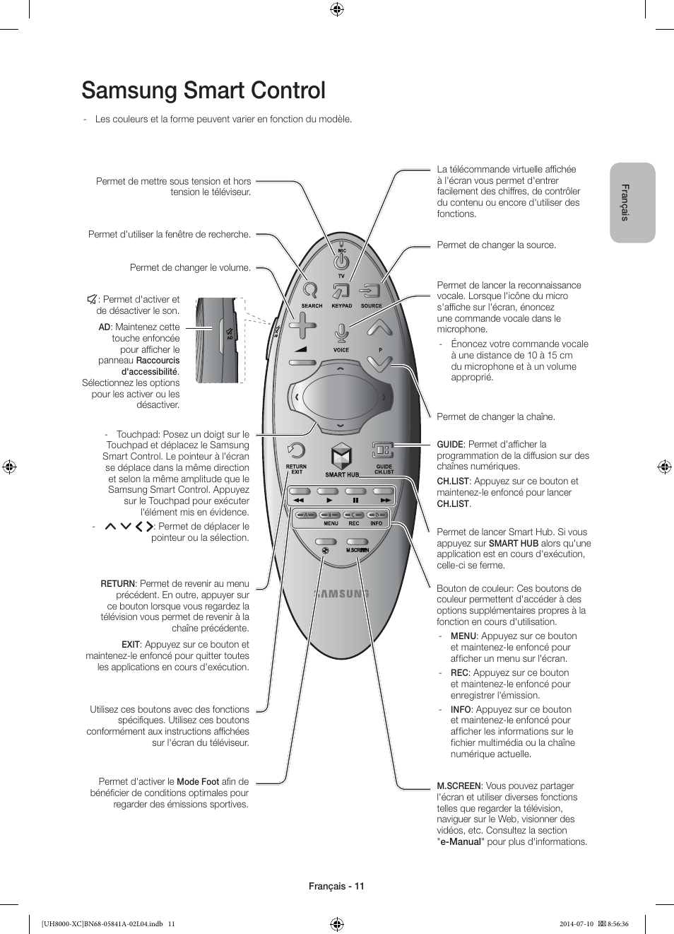 Samsung smart control | Samsung UE48H8000SL User Manual | Page 33 / 89