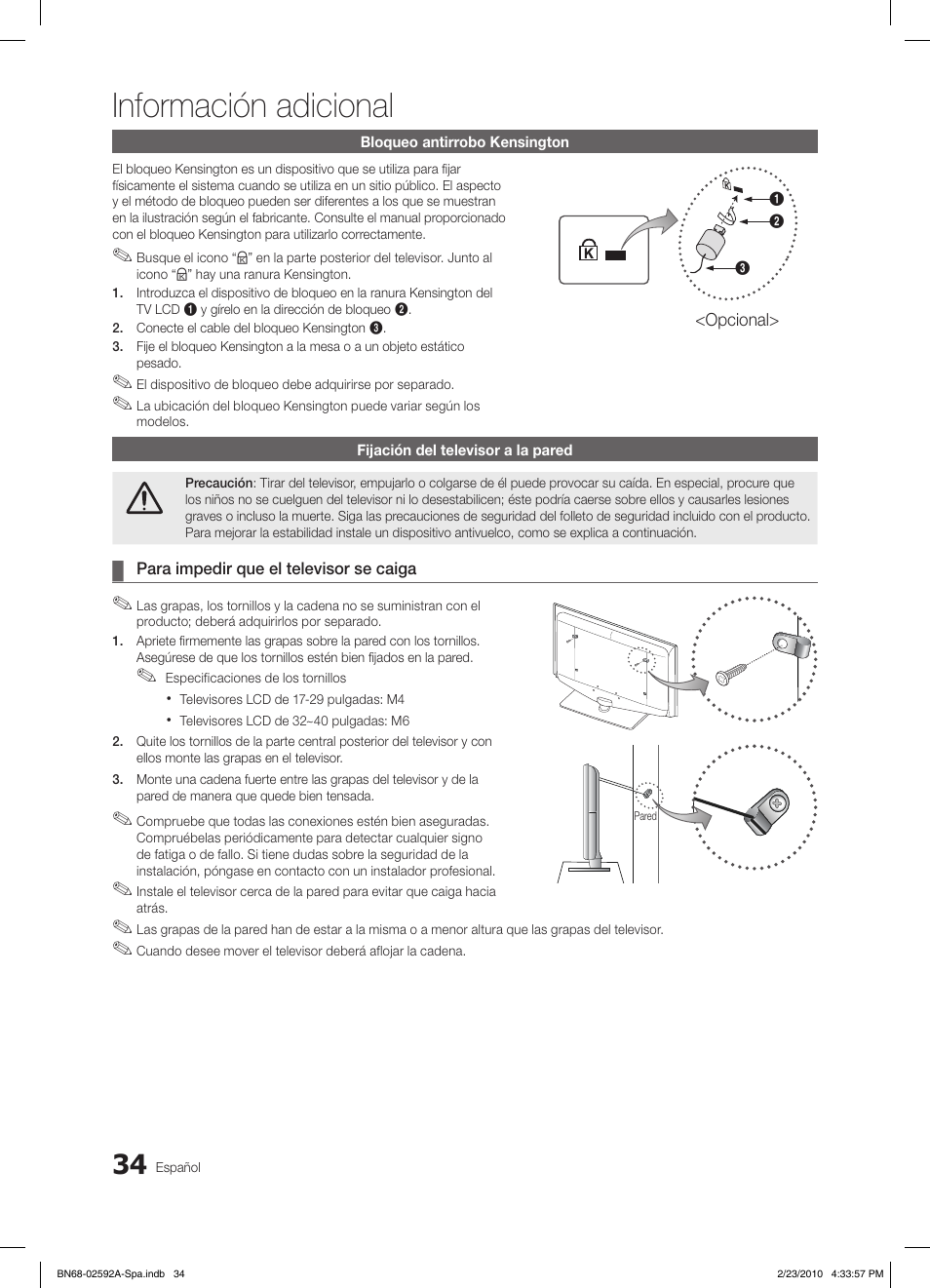 Información adicional | Samsung LE32C450E1W User Manual | Page 112 / 236