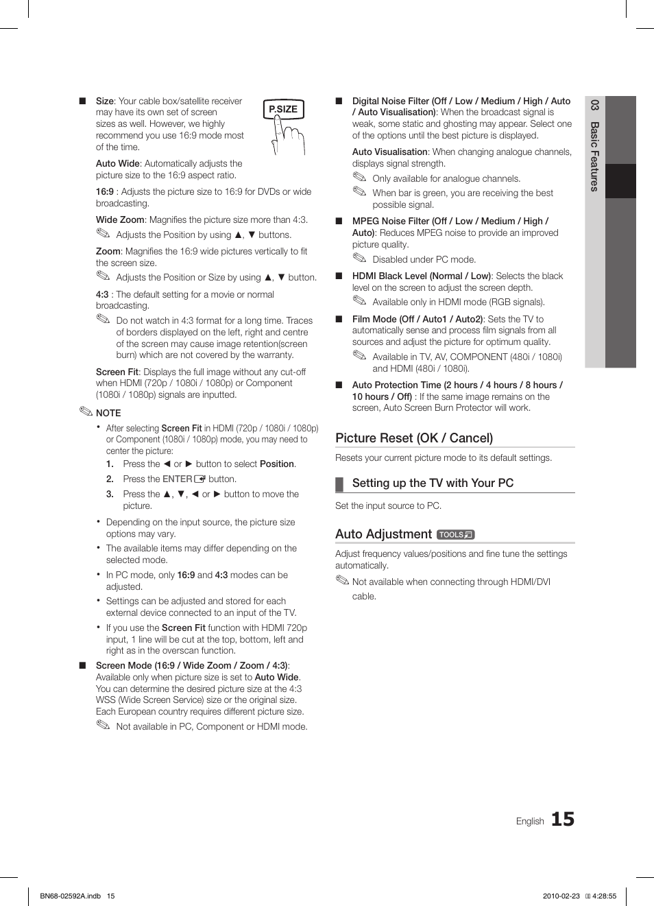 Samsung LE32C450E1W User Manual | Page 15 / 236