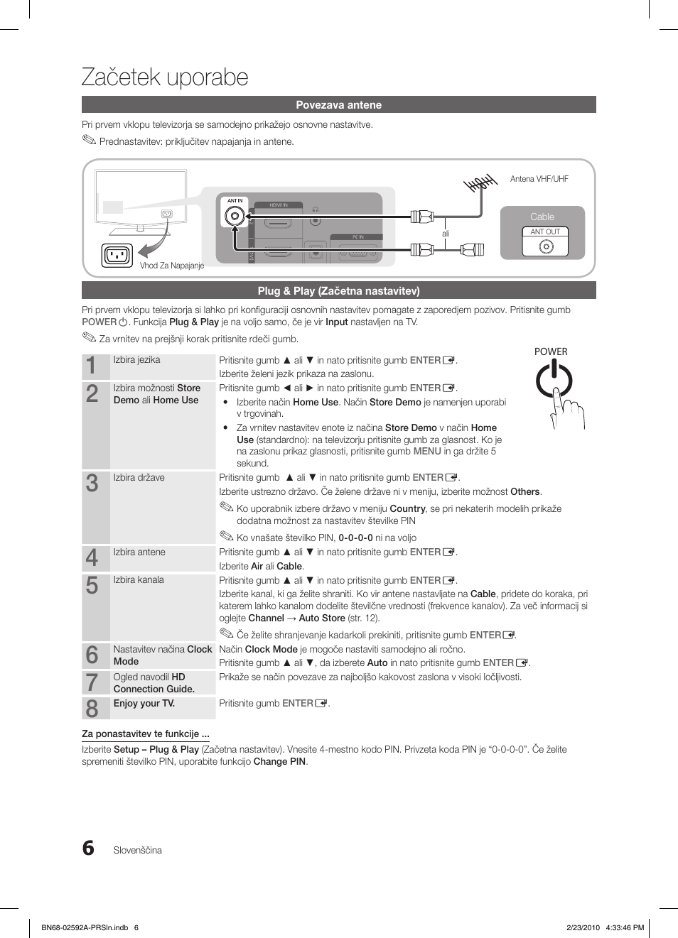 Začetek uporabe | Samsung LE32C450E1W User Manual | Page 162 / 236
