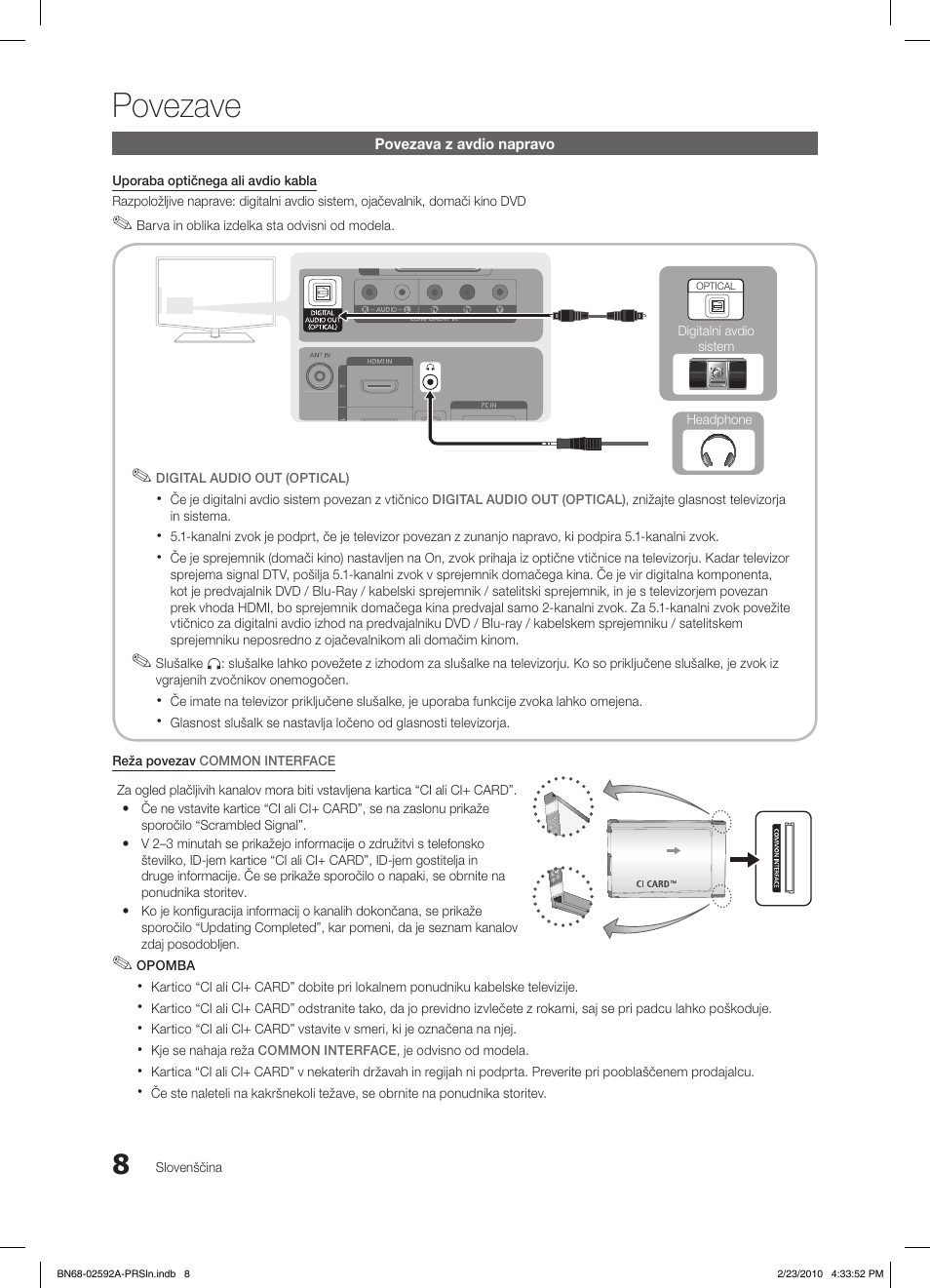 Povezave | Samsung LE32C450E1W User Manual | Page 164 / 236