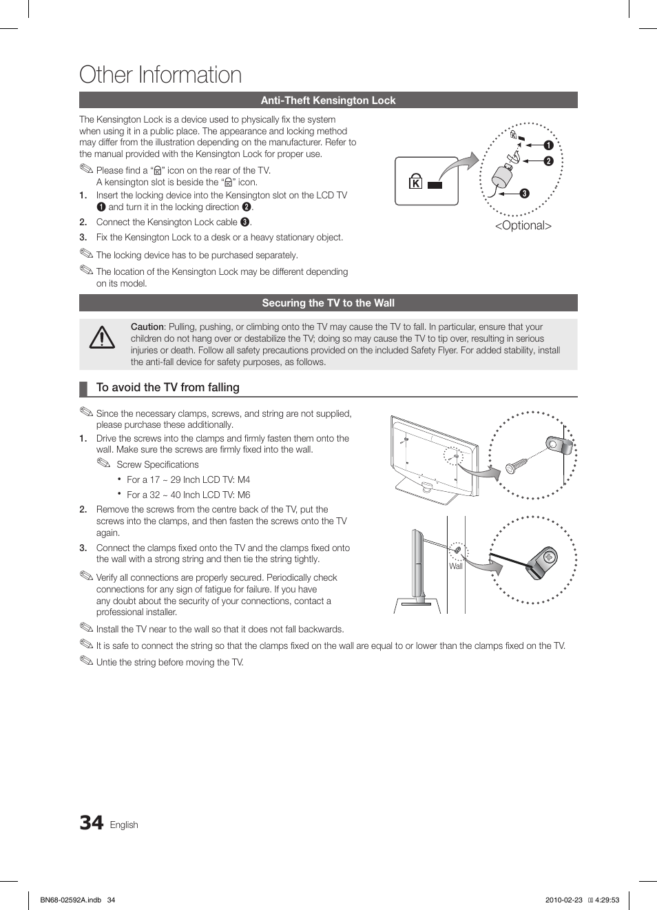 Other information | Samsung LE32C450E1W User Manual | Page 34 / 236