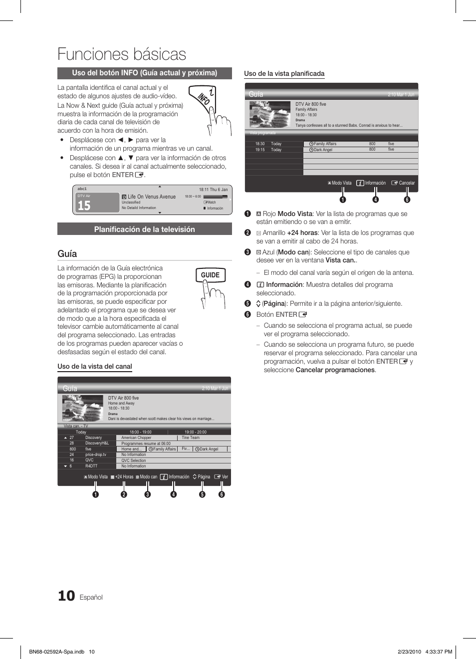 Funciones básicas, Guía | Samsung LE32C450E1W User Manual | Page 88 / 236