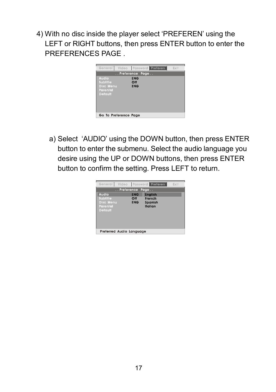 Audiovox D1809PK User Manual | Page 17 / 35