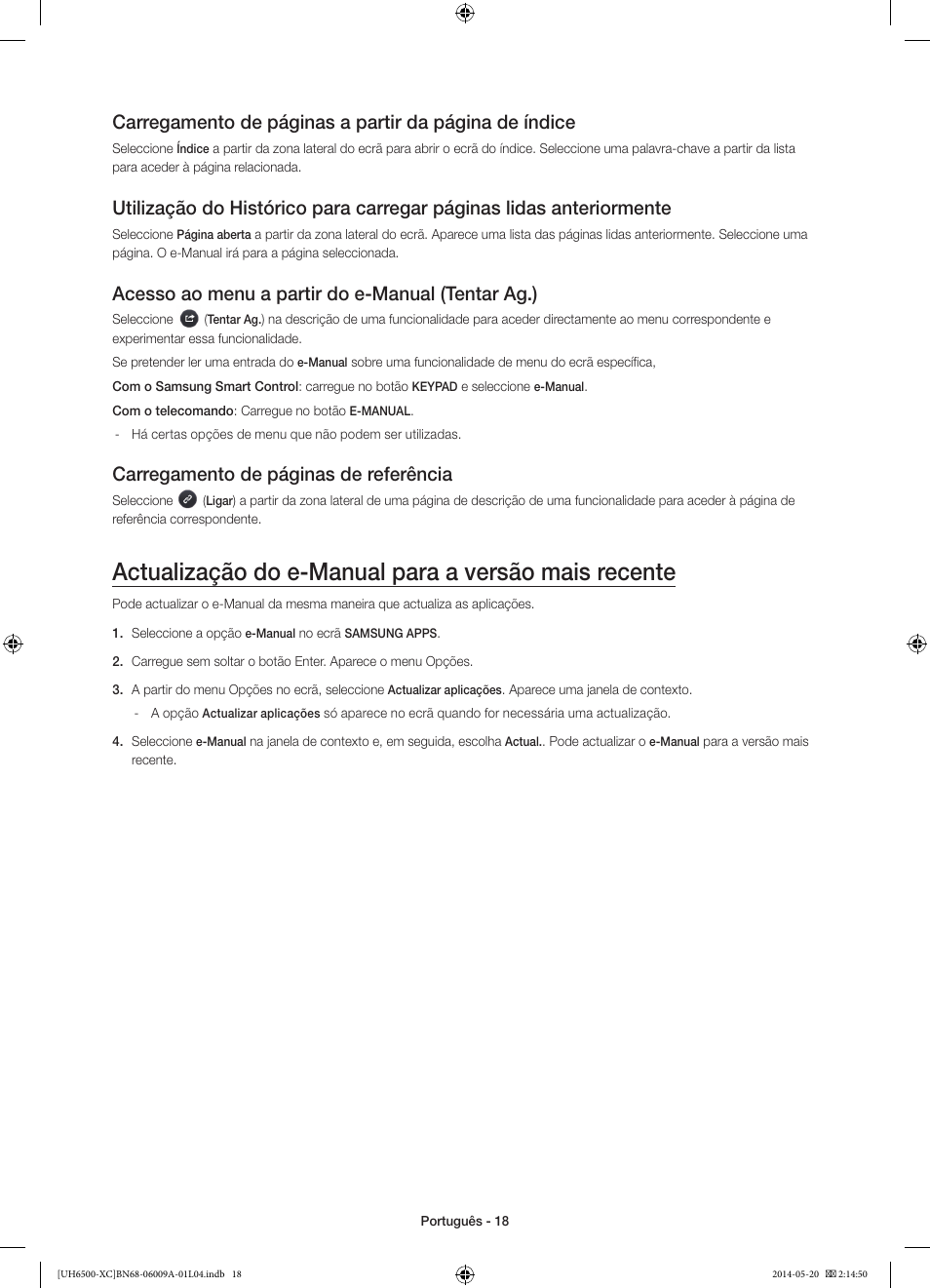 Acesso ao menu a partir do e-manual (tentar ag.), Carregamento de páginas de referência | Samsung UE55H6500SL User Manual | Page 84 / 89