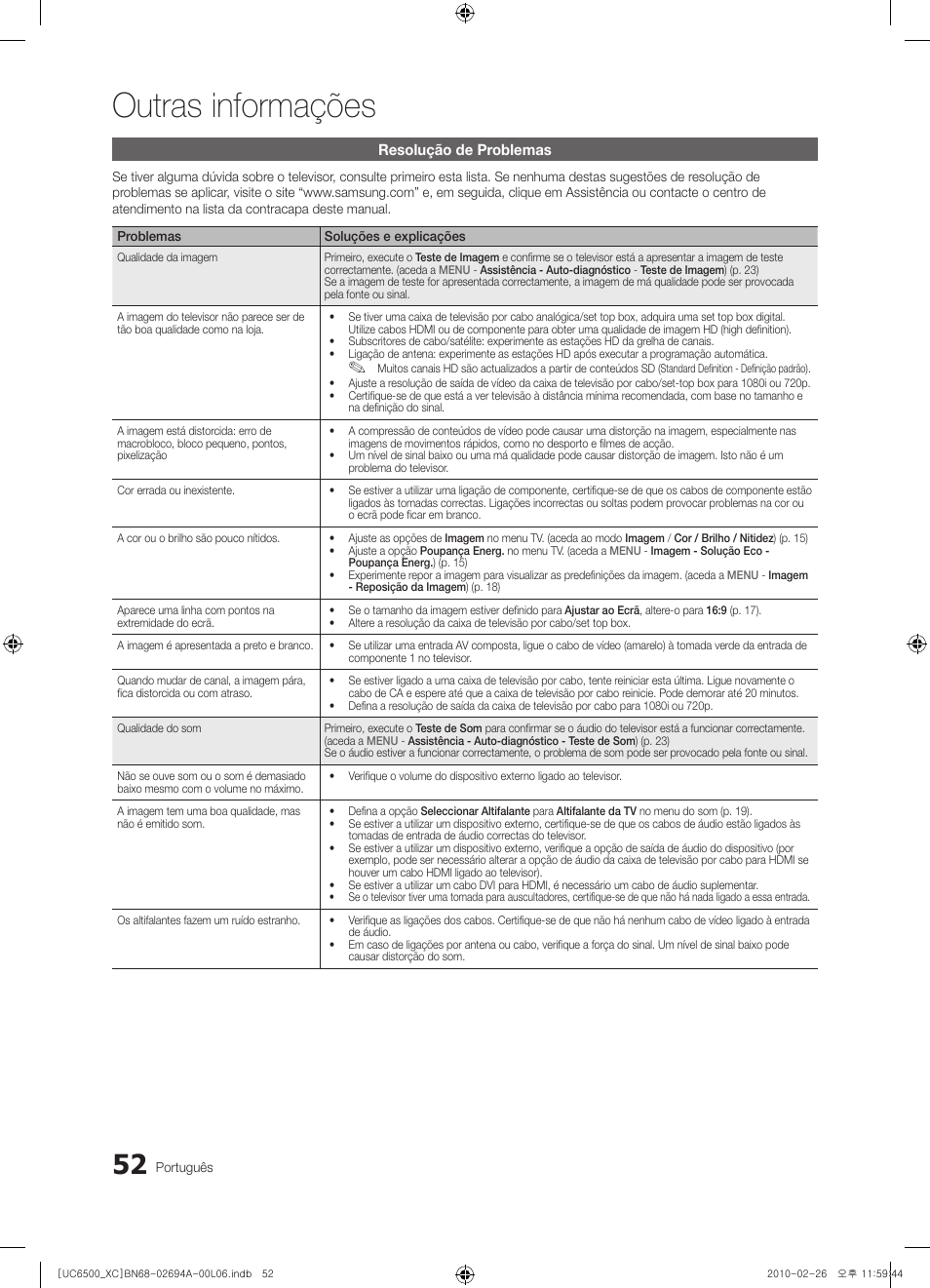 Outras informações | Samsung UE32C6500UW User Manual | Page 226 / 350