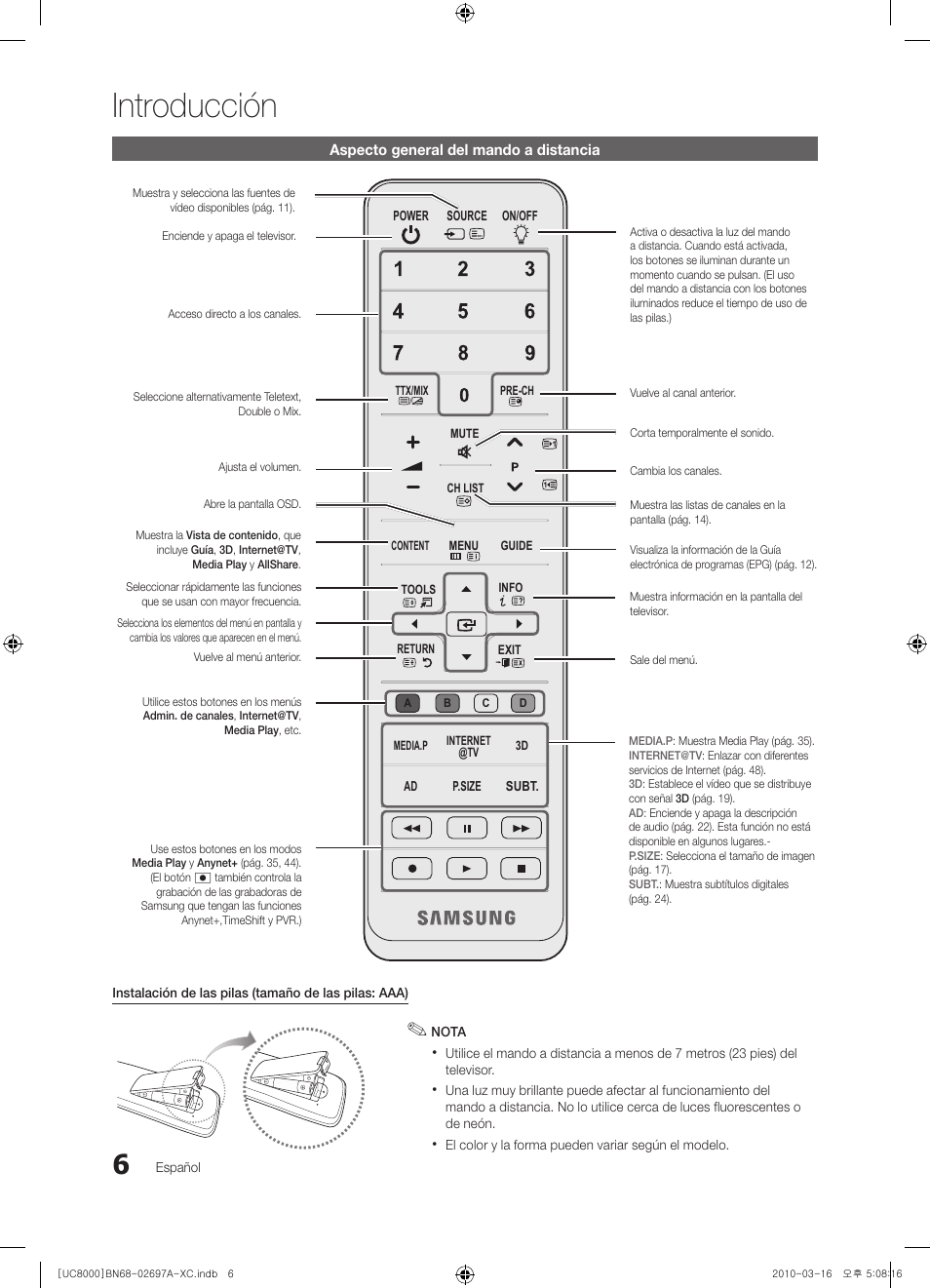 Introducción | Samsung UE40C8000XW User Manual | Page 132 / 379