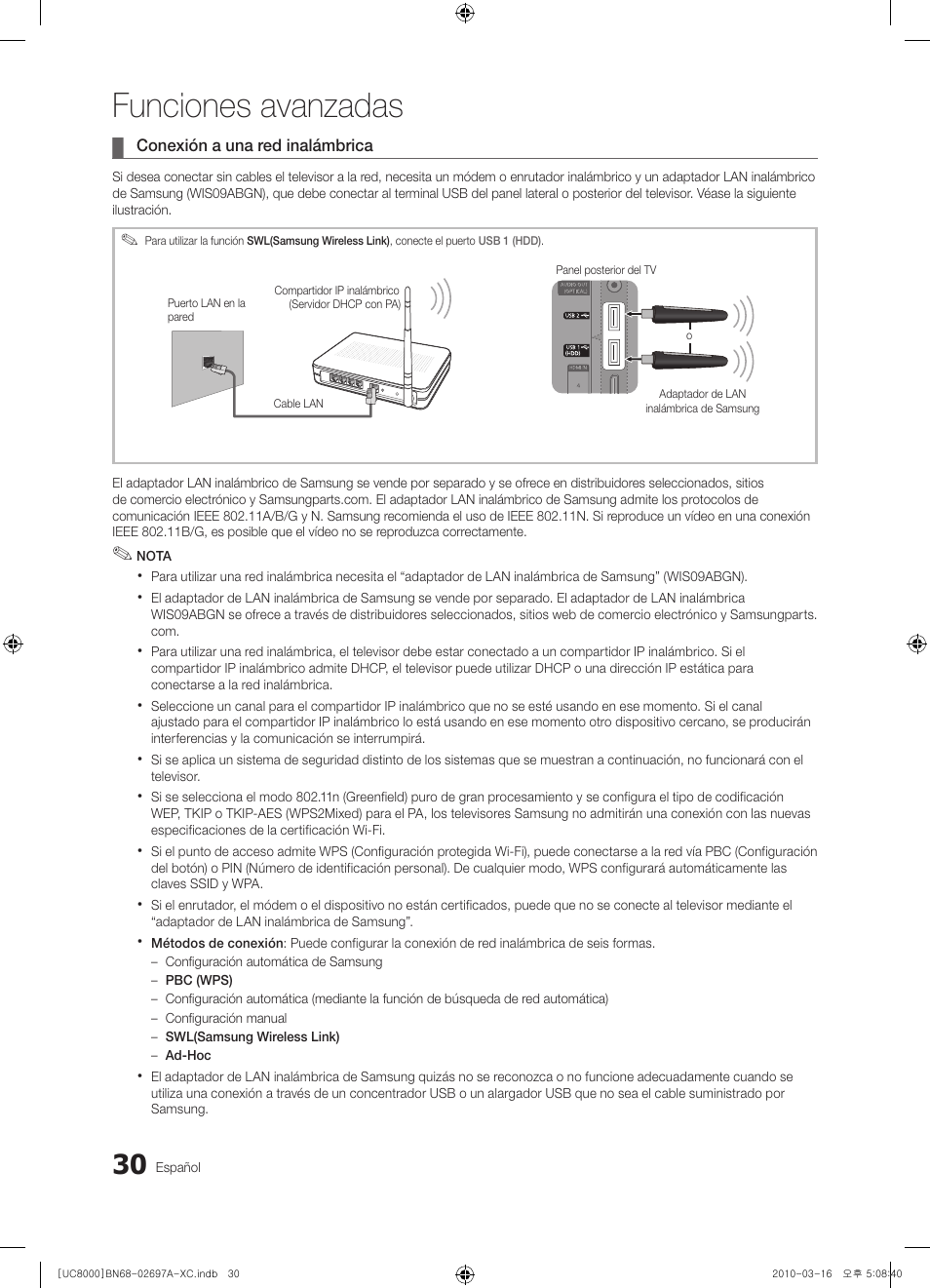 Funciones avanzadas | Samsung UE40C8000XW User Manual | Page 156 / 379
