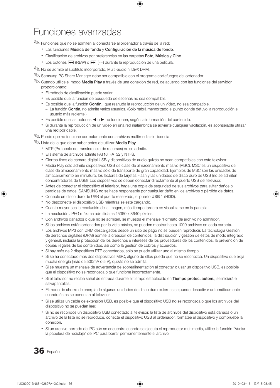Funciones avanzadas | Samsung UE40C8000XW User Manual | Page 162 / 379