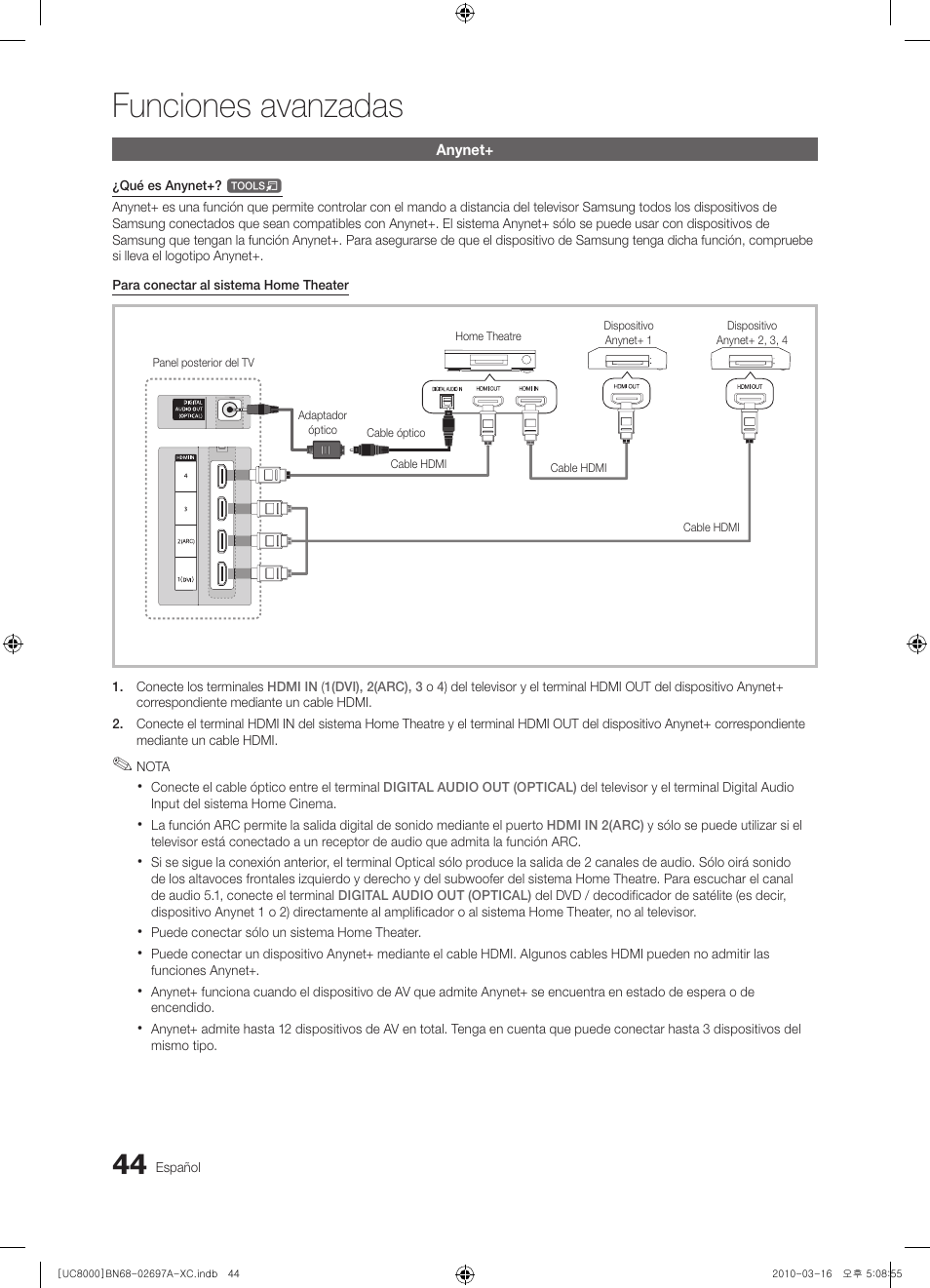 Funciones avanzadas | Samsung UE40C8000XW User Manual | Page 170 / 379