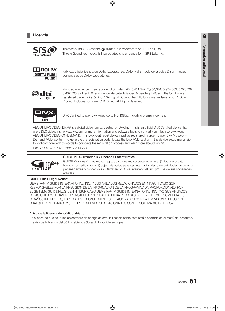 Samsung UE40C8000XW User Manual | Page 187 / 379