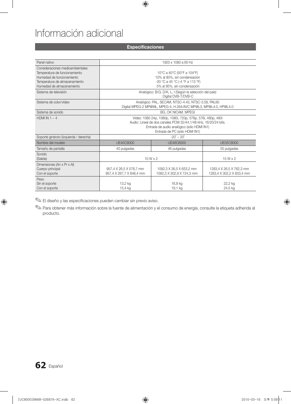 Información adicional | Samsung UE40C8000XW User Manual | Page 188 / 379