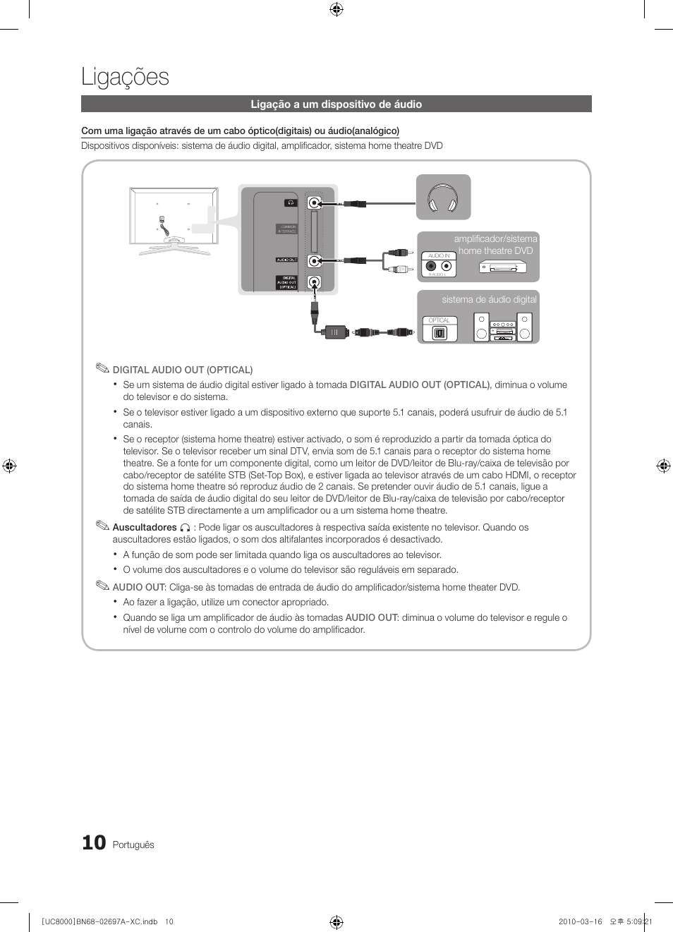 Ligações | Samsung UE40C8000XW User Manual | Page 199 / 379