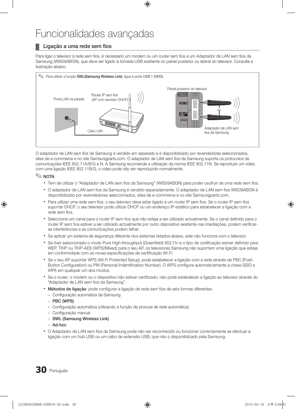 Funcionalidades avançadas | Samsung UE40C8000XW User Manual | Page 219 / 379