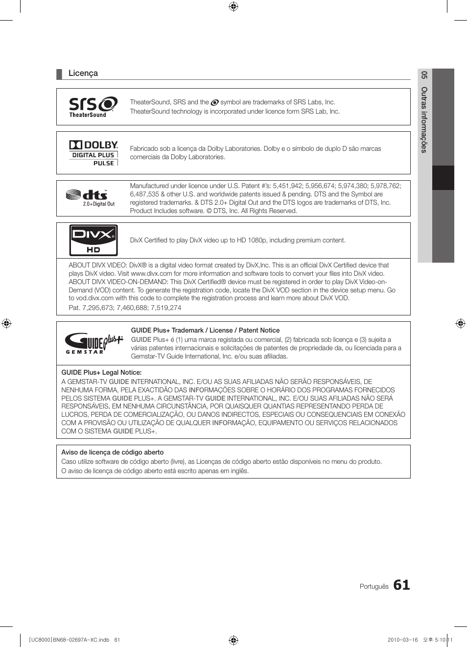 Samsung UE40C8000XW User Manual | Page 250 / 379