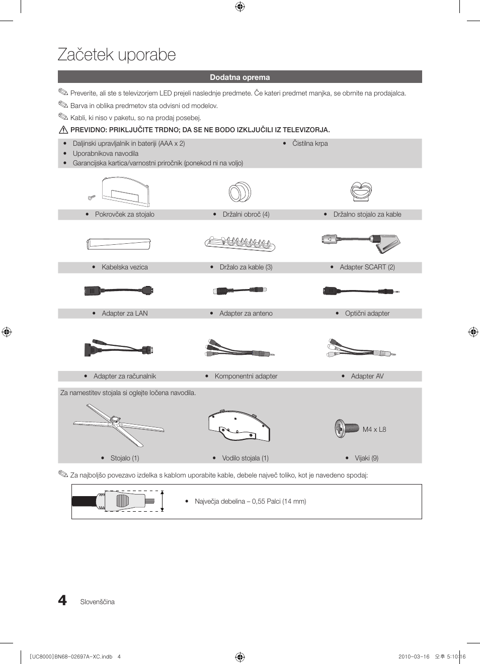 Začetek uporabe | Samsung UE40C8000XW User Manual | Page 256 / 379