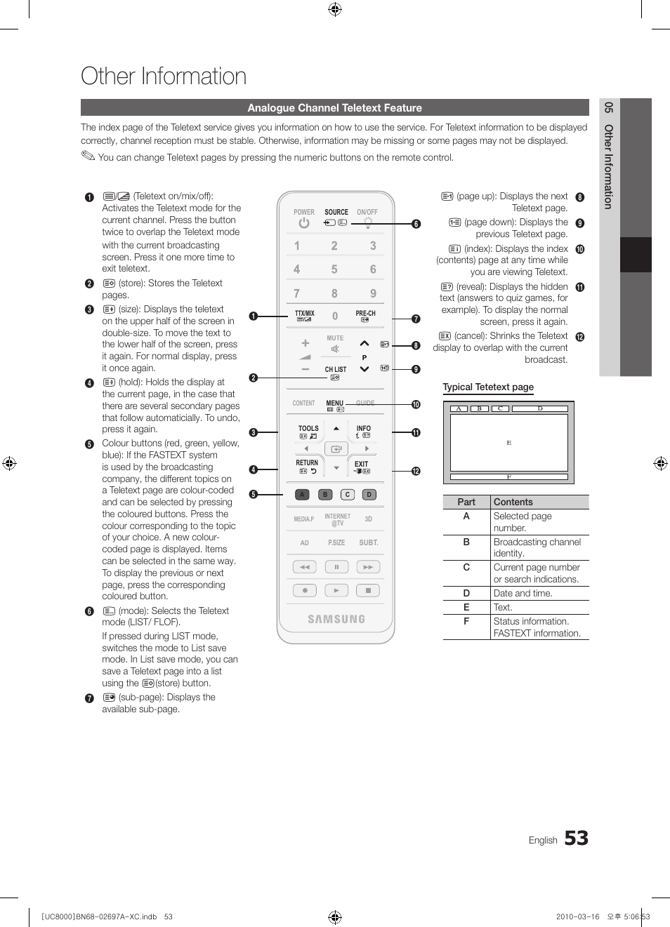 Other information | Samsung UE40C8000XW User Manual | Page 53 / 379