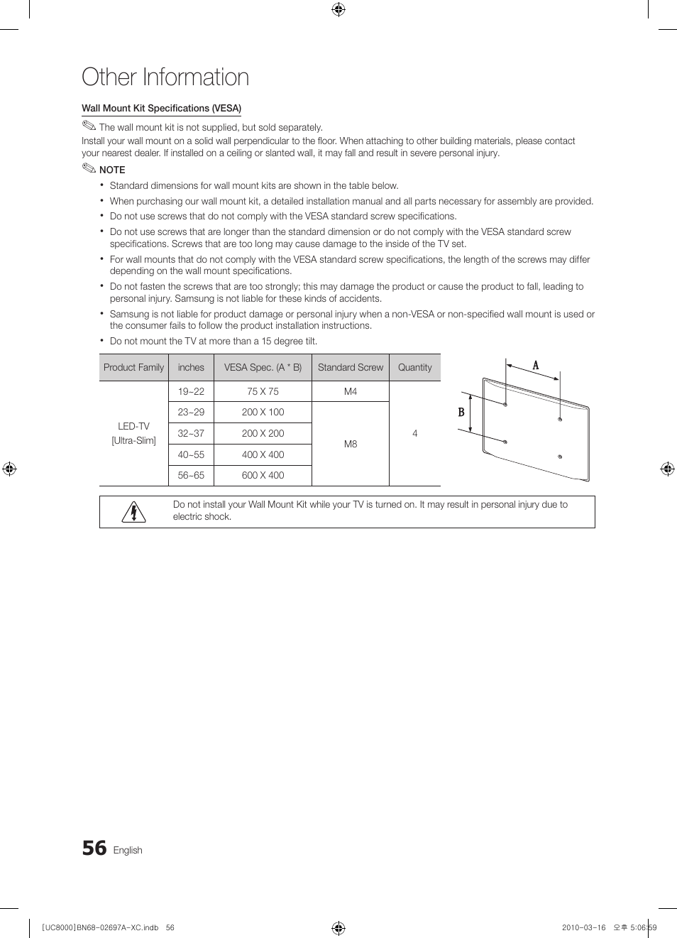 Other information | Samsung UE40C8000XW User Manual | Page 56 / 379