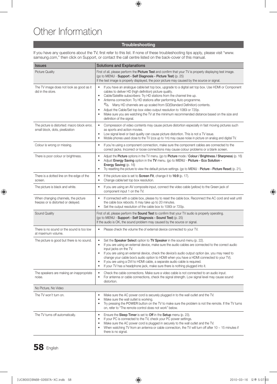 Other information | Samsung UE40C8000XW User Manual | Page 58 / 379