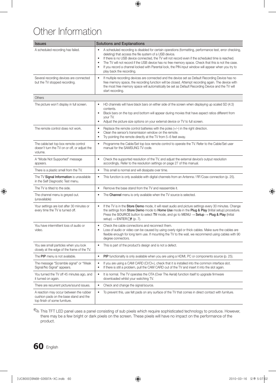Other information | Samsung UE40C8000XW User Manual | Page 60 / 379