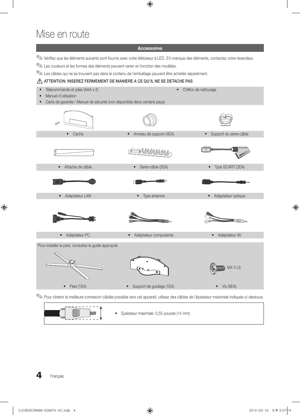 Mise en route | Samsung UE40C8000XW User Manual | Page 67 / 379