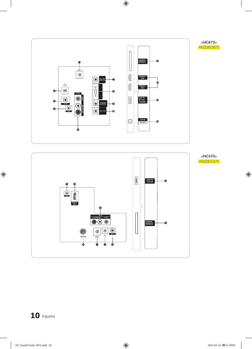 Español | Samsung HG32EC675AB User Manual | Page 10 / 57