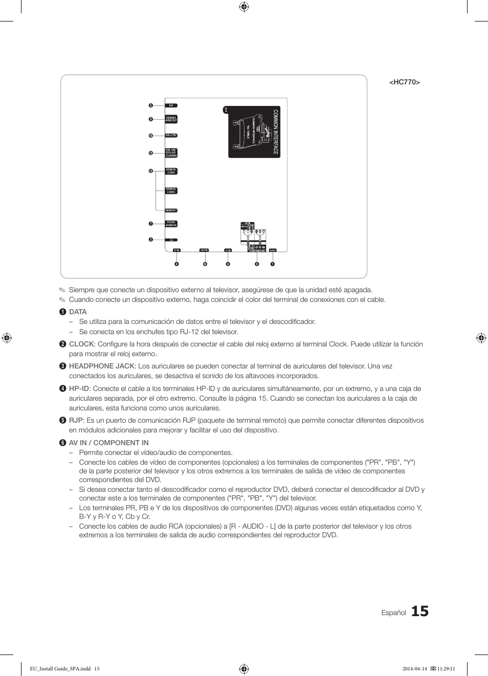 Español | Samsung HG32EC675AB User Manual | Page 15 / 57