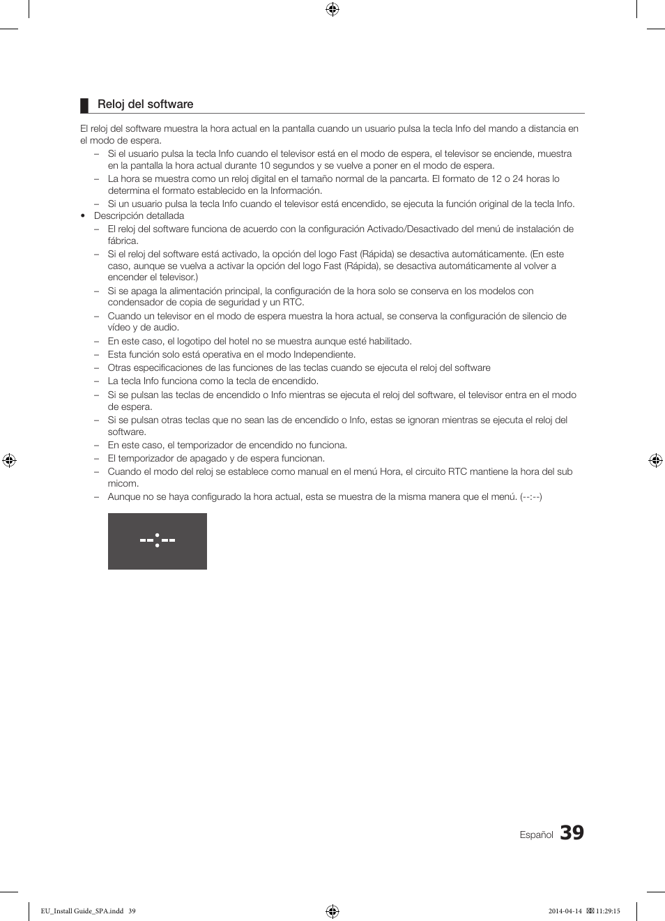 Reloj del software | Samsung HG32EC675AB User Manual | Page 39 / 57