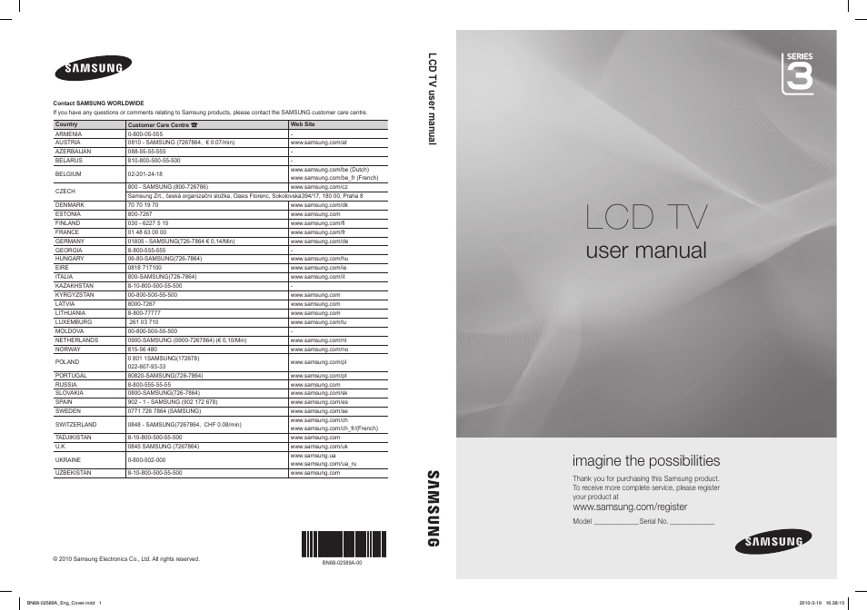 Samsung LE26C350D1W User Manual | 201 pages
