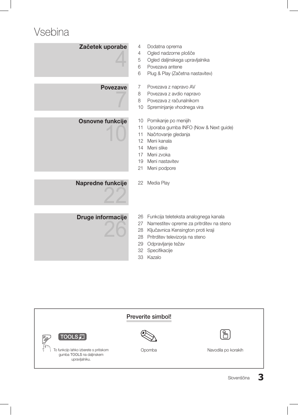 Vsebina | Samsung LE26C350D1W User Manual | Page 136 / 201