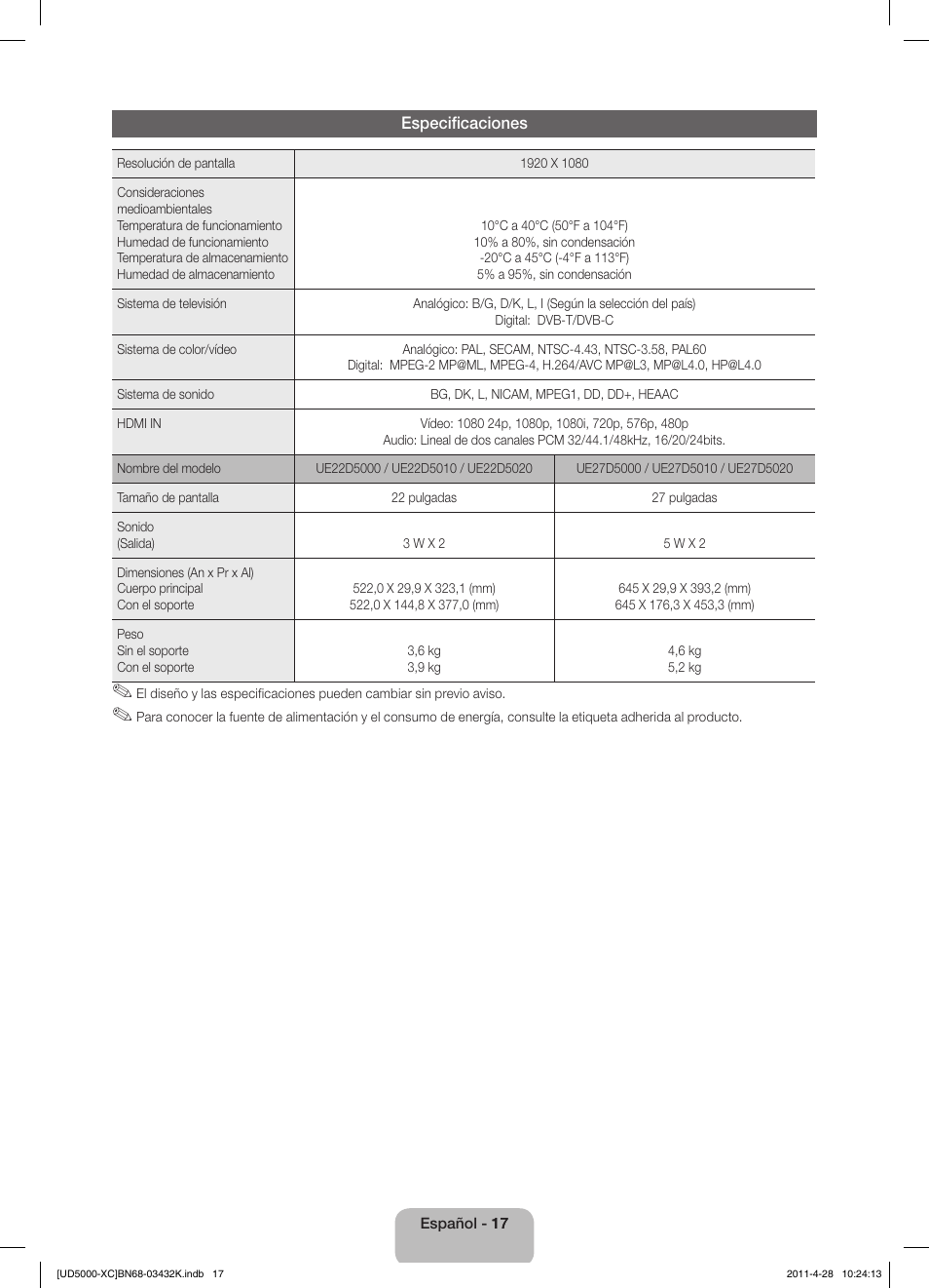Samsung UE27D5010NW User Manual | Page 49 / 66