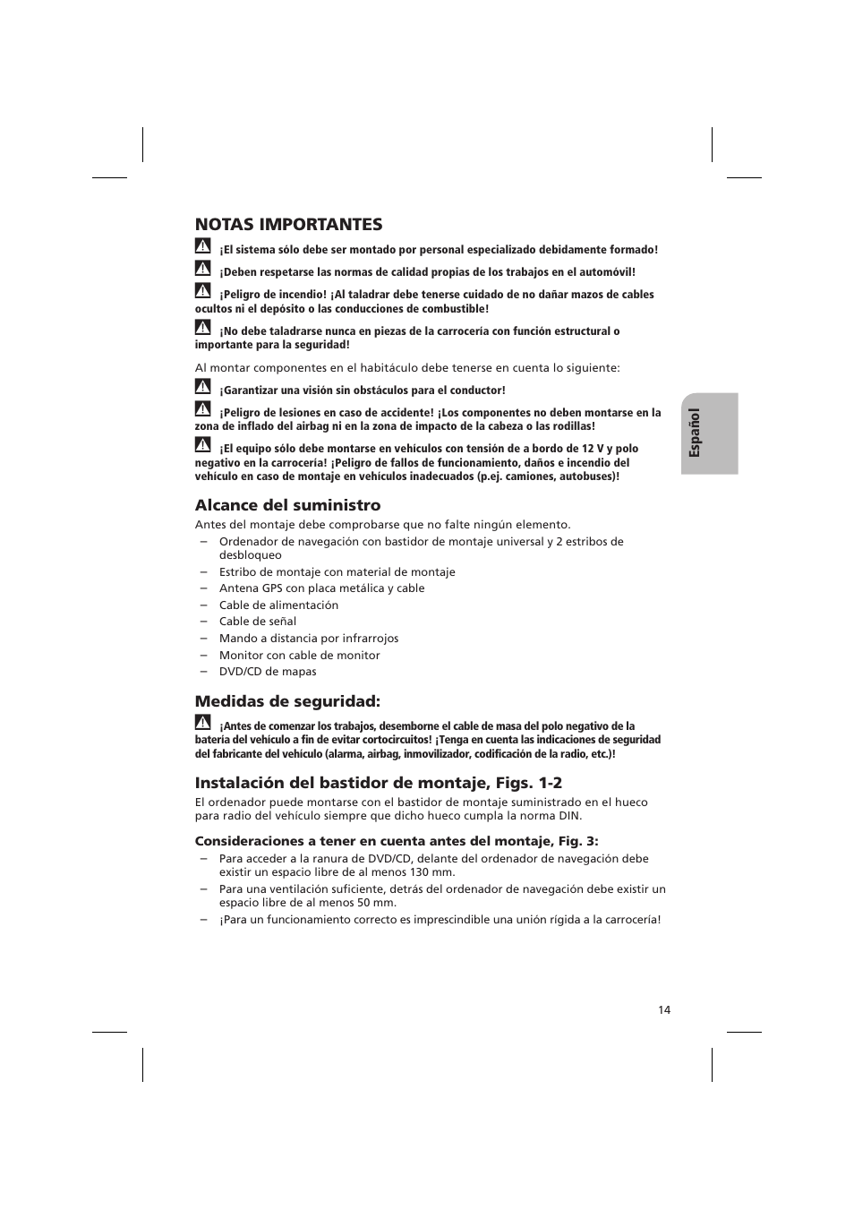 Notas importantes | Audiovox NPD 5400 User Manual | Page 17 / 22