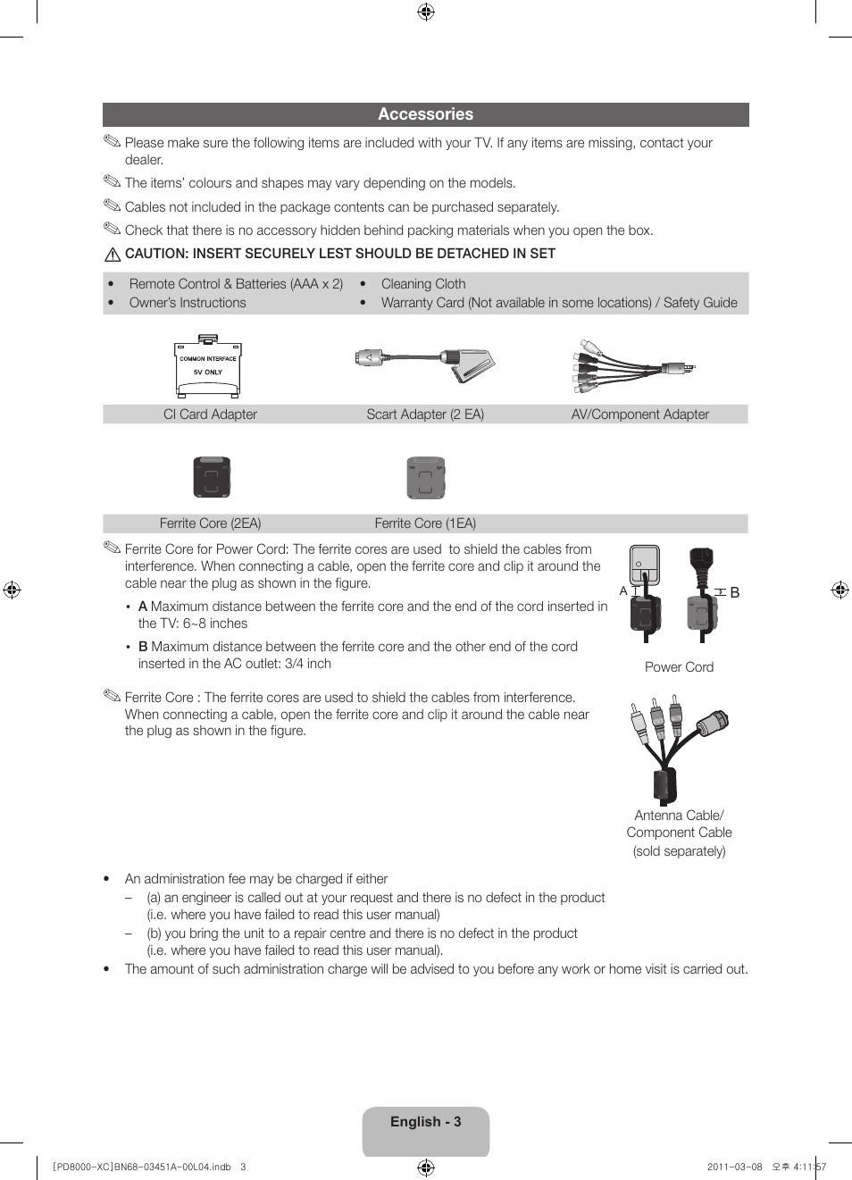 Samsung PS51D8000FS User Manual | Page 3 / 78