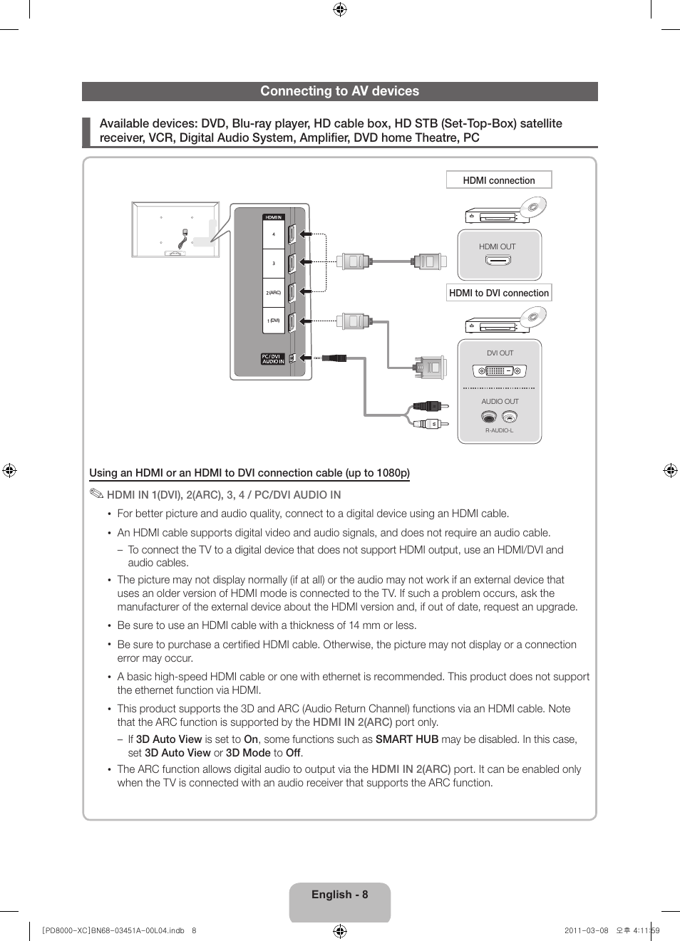 Samsung PS51D8000FS User Manual | Page 8 / 78