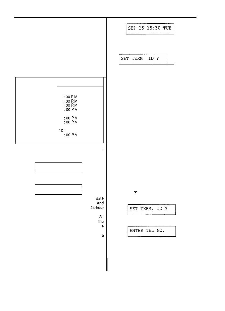 Setting up basic information, Setting date and time, Setting your terminal id | Set date, time, Mmddyyhhmm | Audiovox afx-35 User Manual | Page 13 / 32