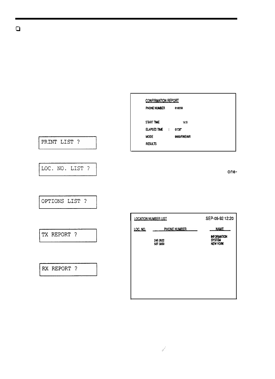 Printing reports, Confirmation report, Location number list | Audiovox afx-35 User Manual | Page 27 / 32