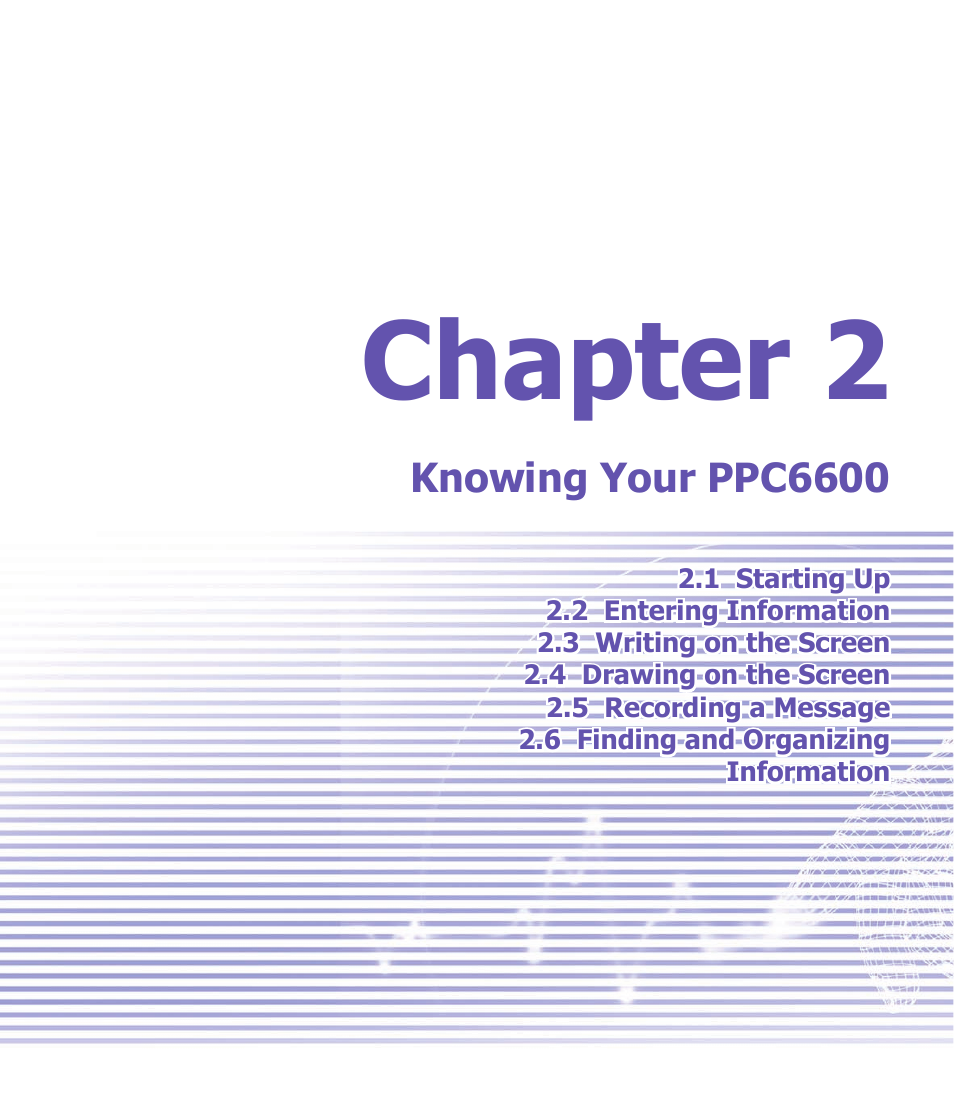 Chapter 2 | Audiovox PPC-6600 User Manual | Page 20 / 167