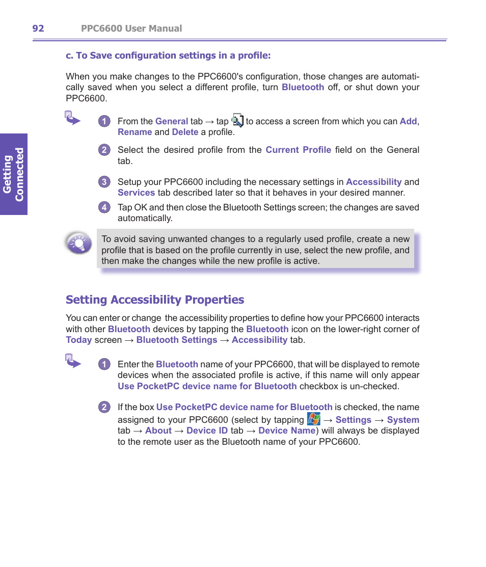 Setting accessibility properties | Audiovox PPC-6600 User Manual | Page 93 / 167