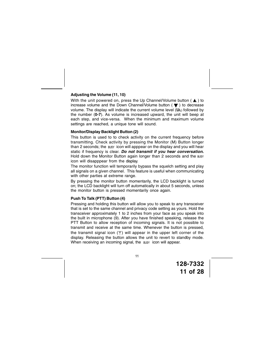 Audiovox GMRS602PK User Manual | Page 11 / 28