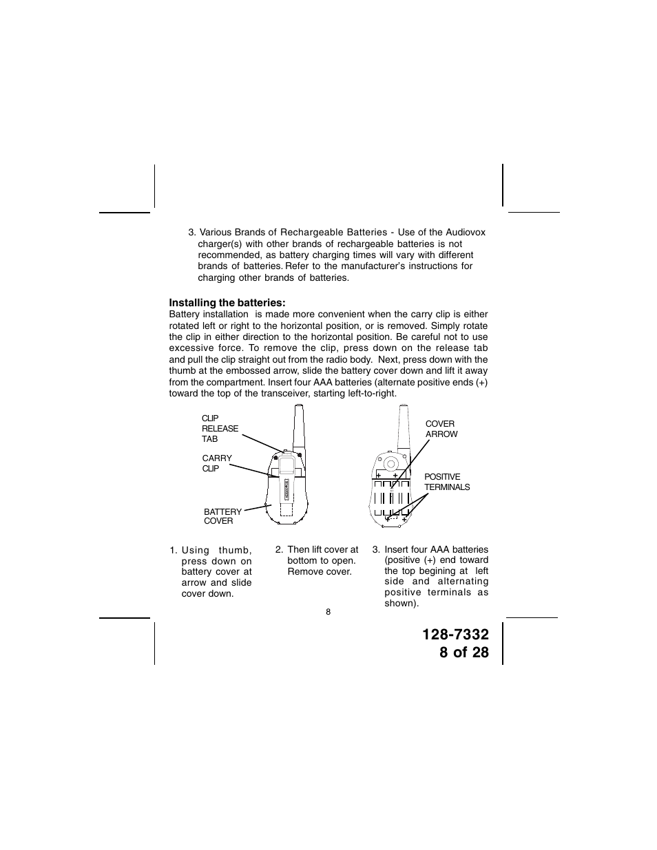 Audiovox GMRS602PK User Manual | Page 8 / 28