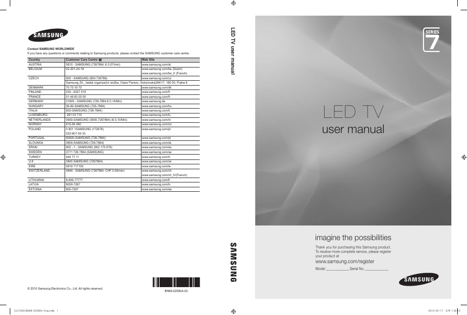 Samsung UE40C7000WW User Manual | 374 pages