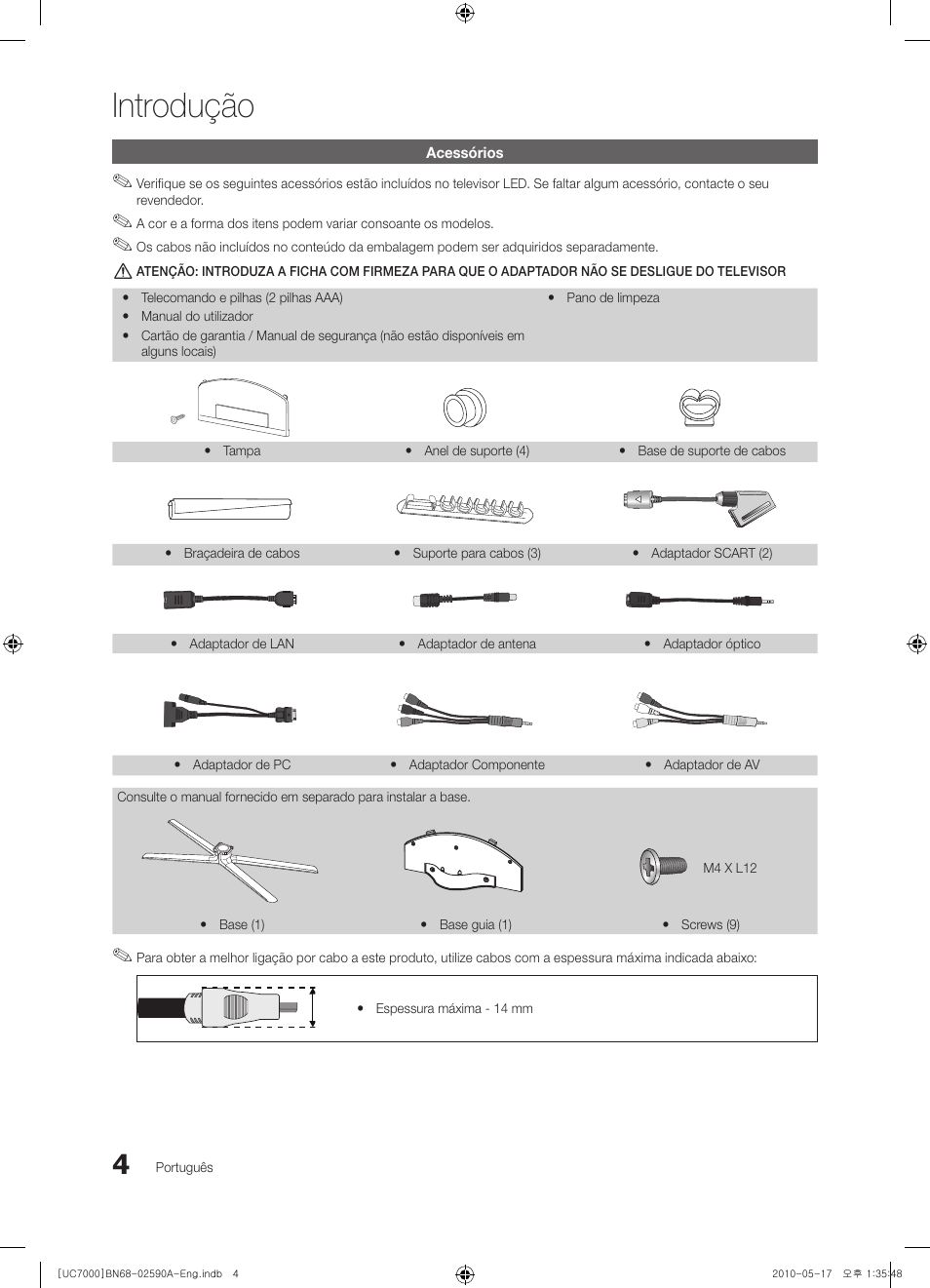 Introdução | Samsung UE40C7000WW User Manual | Page 190 / 374