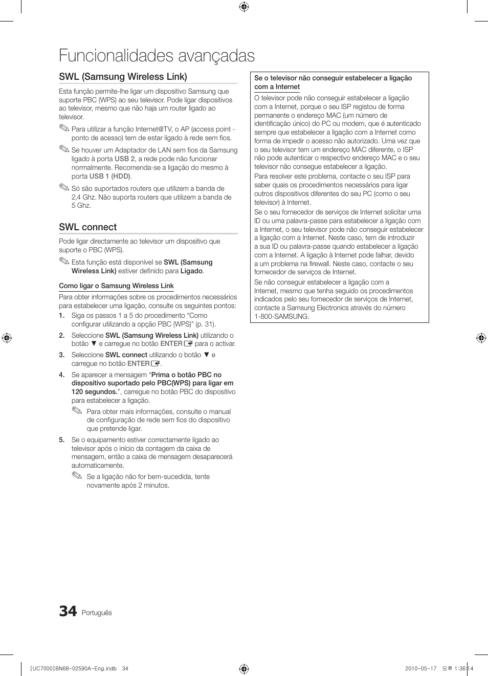 Funcionalidades avançadas | Samsung UE40C7000WW User Manual | Page 220 / 374