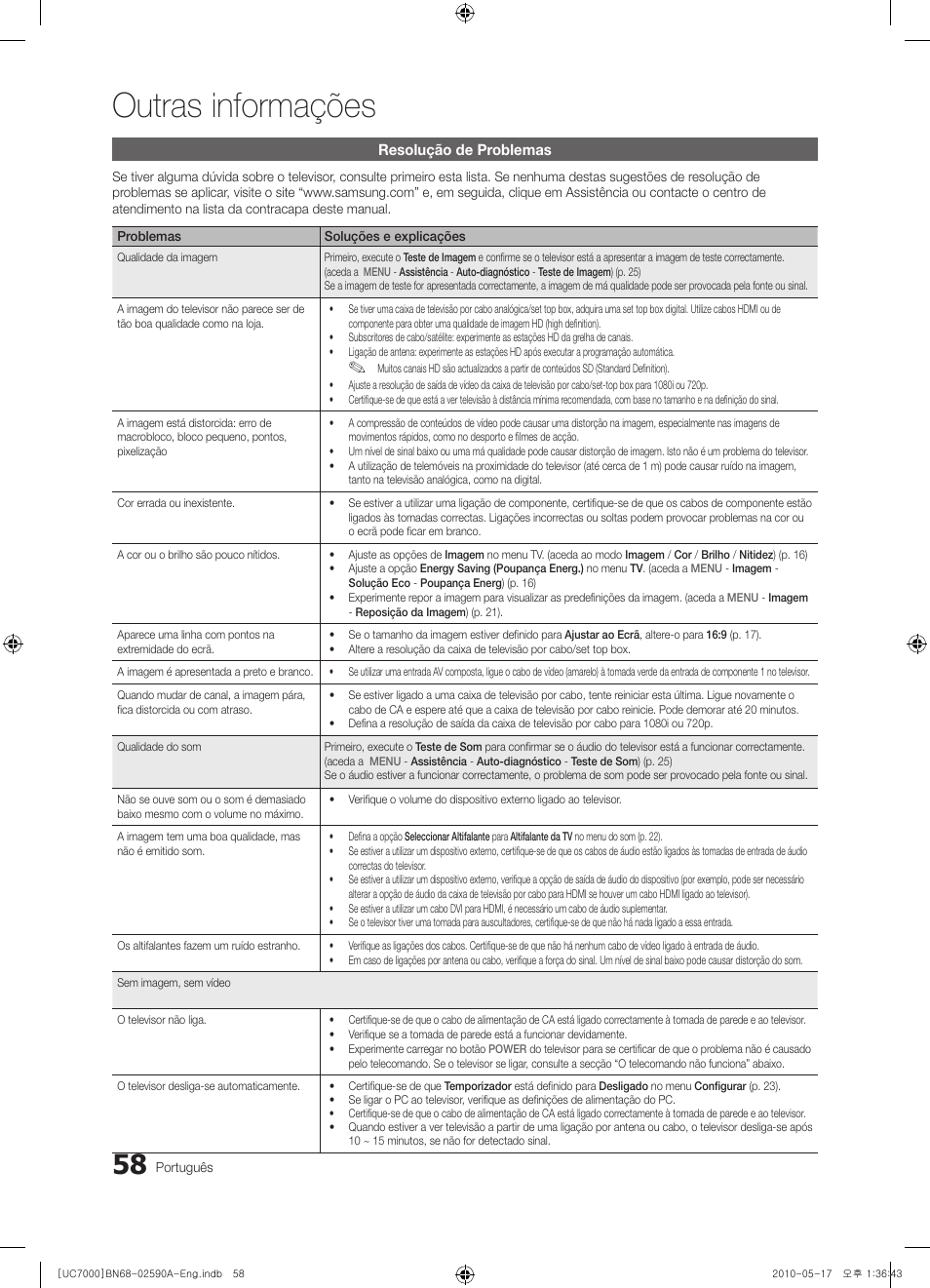 Outras informações | Samsung UE40C7000WW User Manual | Page 244 / 374