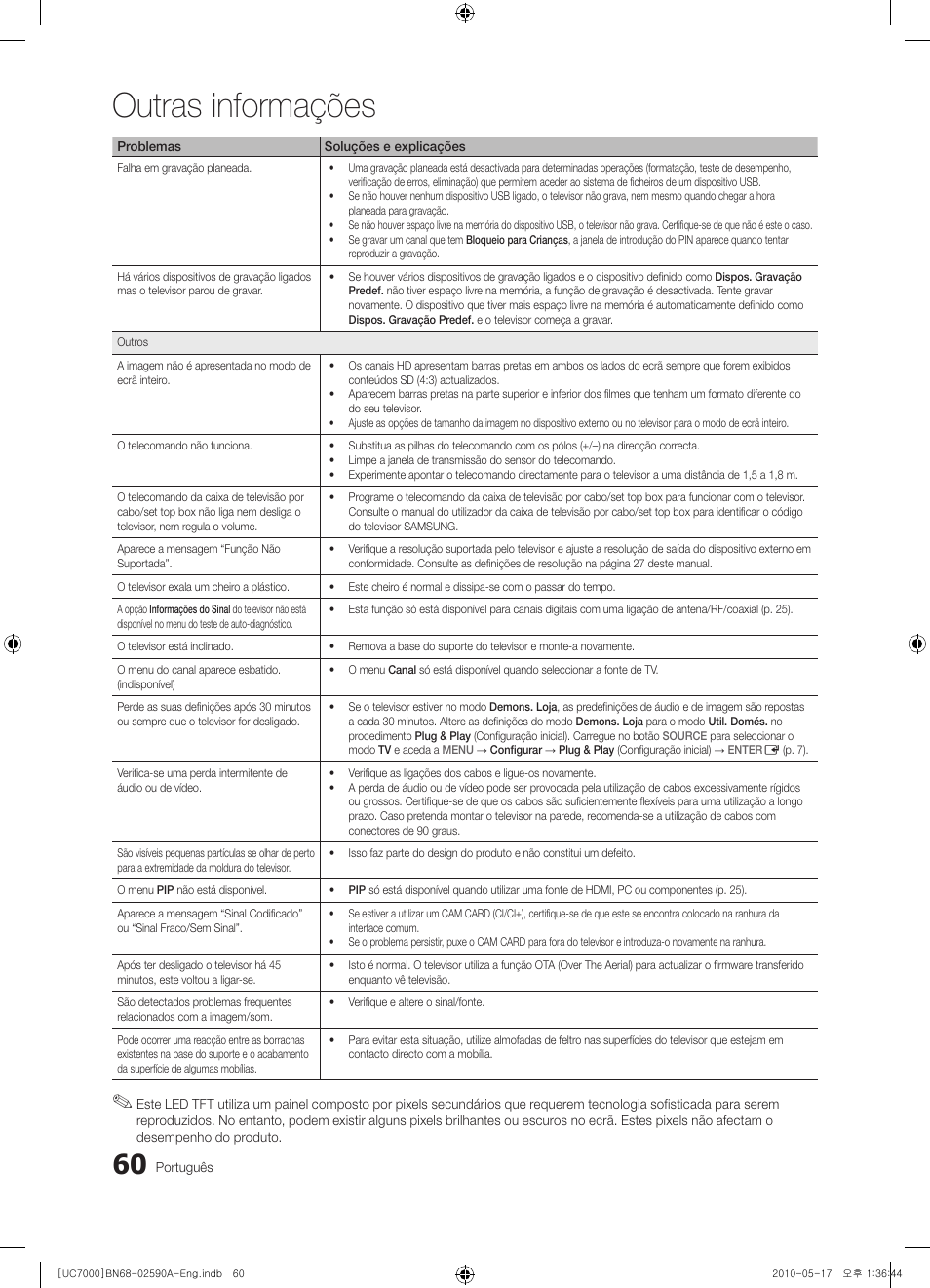 Outras informações | Samsung UE40C7000WW User Manual | Page 246 / 374