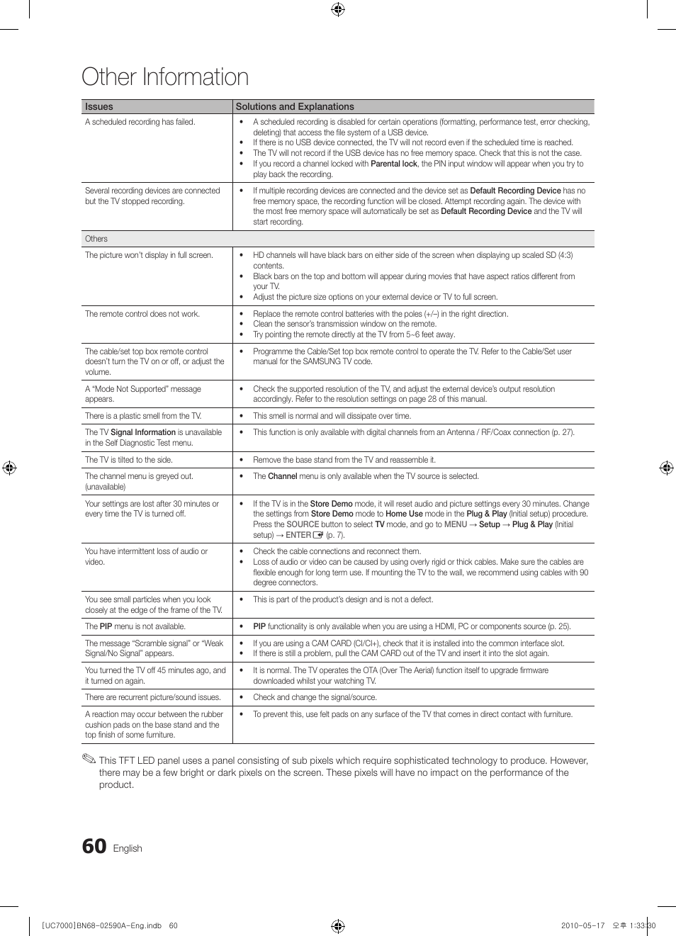 Other information | Samsung UE40C7000WW User Manual | Page 60 / 374