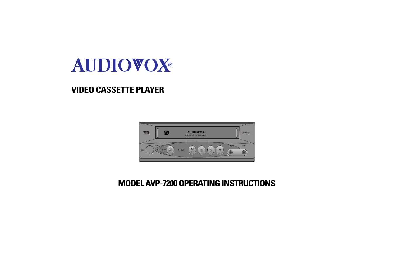 Audiovox AVP7200 User Manual | 30 pages