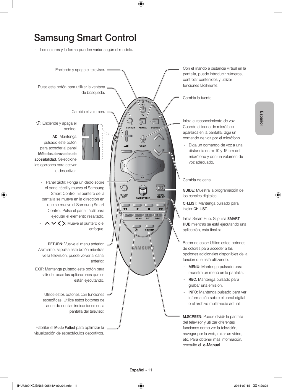 Samsung smart control | Samsung UE55HU7200S User Manual | Page 59 / 97